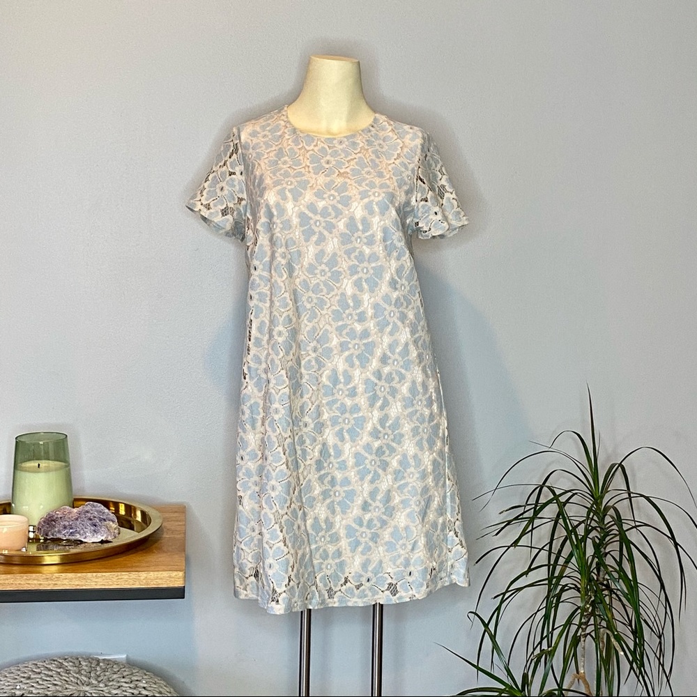 Dee Elle | Blue and Cream Lace Dress